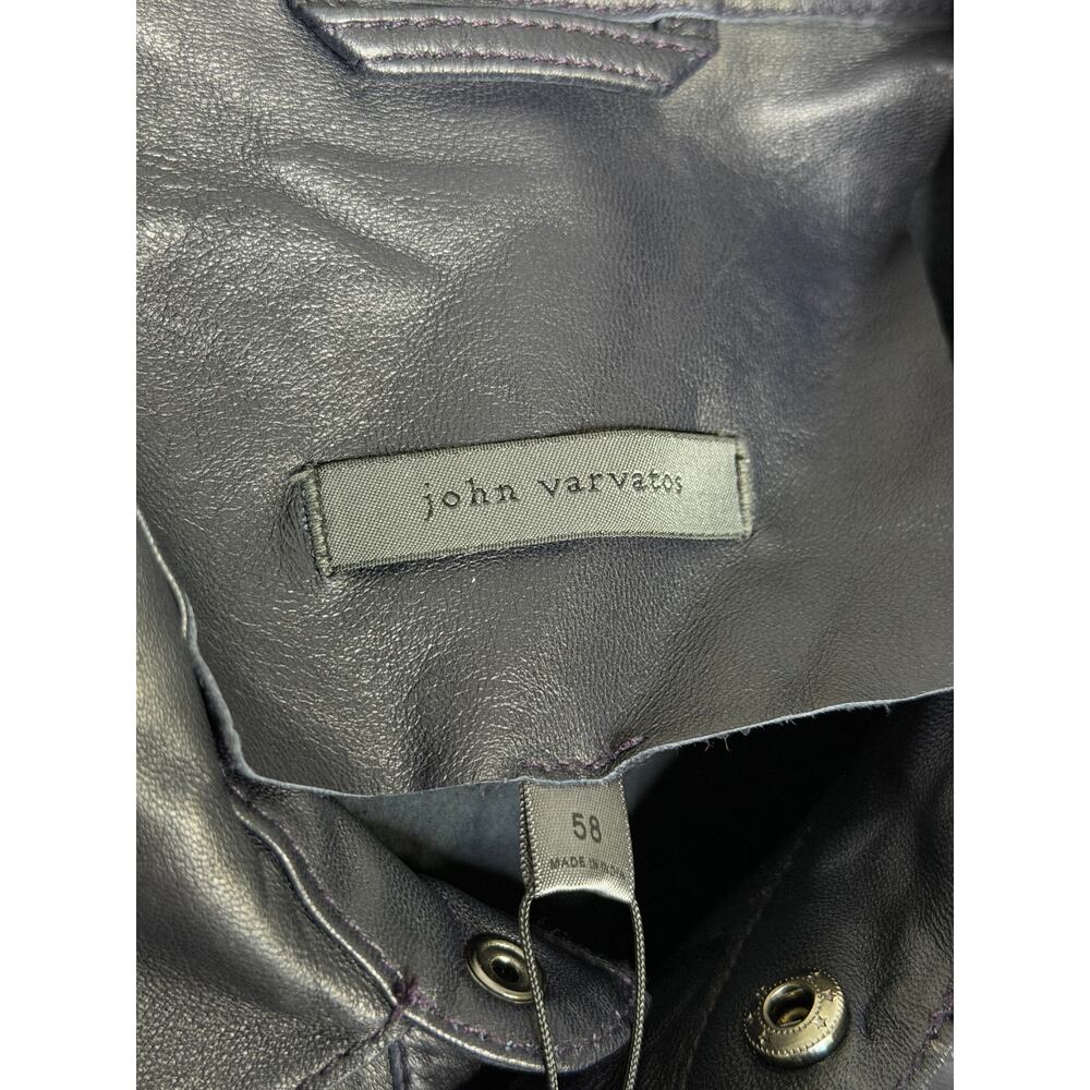 JOHN VARVATOS Travis Leather Shirt Jacket Dark Navy Blue Sz 58/US XL NWT $798 - Picture 8 of 10